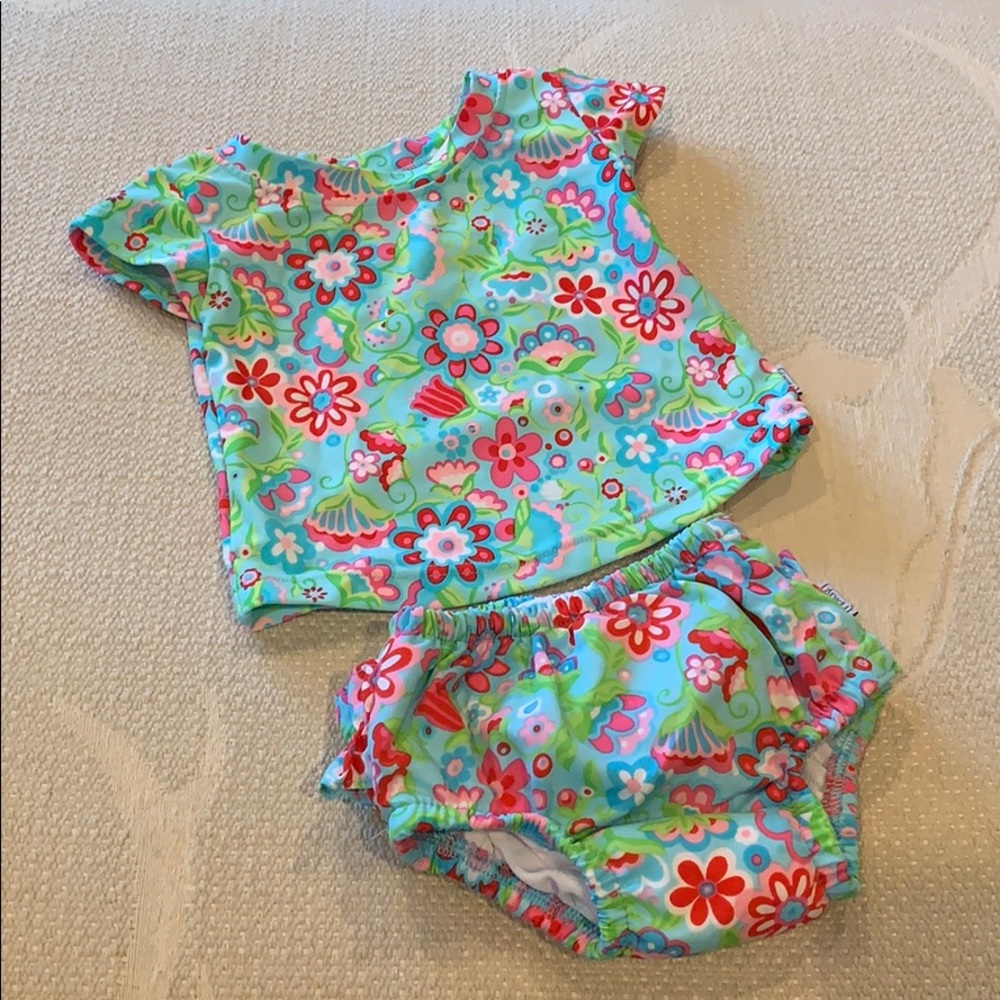 Rashguard & Swim Diaper Reusable 3-6m NWOT